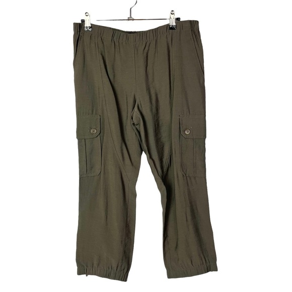 BCBGMaxAzria Olive Green Cropped Utility Cargo Pants S - Picture 1 of 3